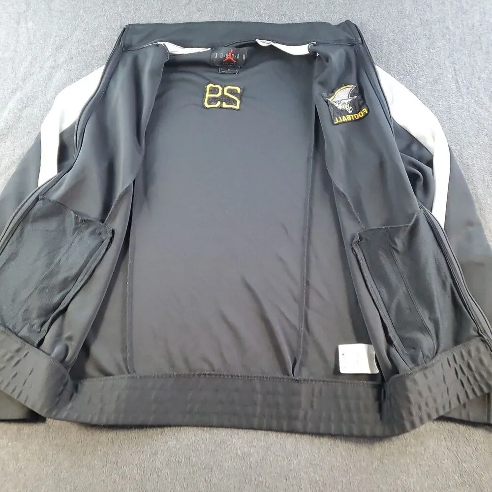 Jordan Patriots Football Jacket Adult Medium Black Full Zip Track Jumpman Logo